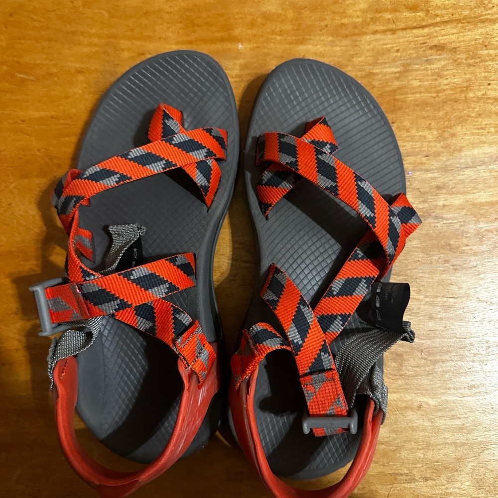 Red and Grey chacos
